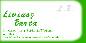 liviusz barta business card